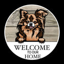 Wooden round Welcome dog plaque