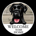 Wooden round Welcome dog plaque