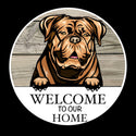 Wooden round Welcome dog plaque