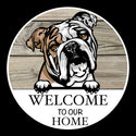 Wooden round Welcome dog plaque