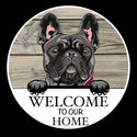 Wooden round Welcome dog plaque