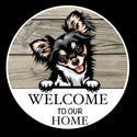 Wooden round Welcome dog plaque