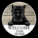 Wooden round Welcome dog plaque