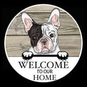 Wooden round Welcome dog plaque