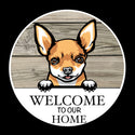 Wooden round Welcome dog plaque