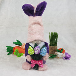 Easter bunny Gnome with flowers