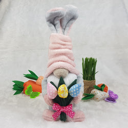 Easter bunny Gnome with flowers