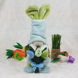 Easter bunny Gnome with flowers