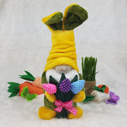 Easter bunny Gnome with flowers