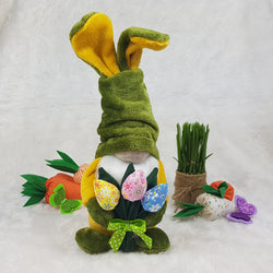 Easter bunny Gnome with flowers