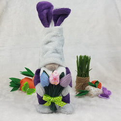 Easter bunny Gnome with flowers