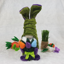 Easter bunny Gnome with flowers